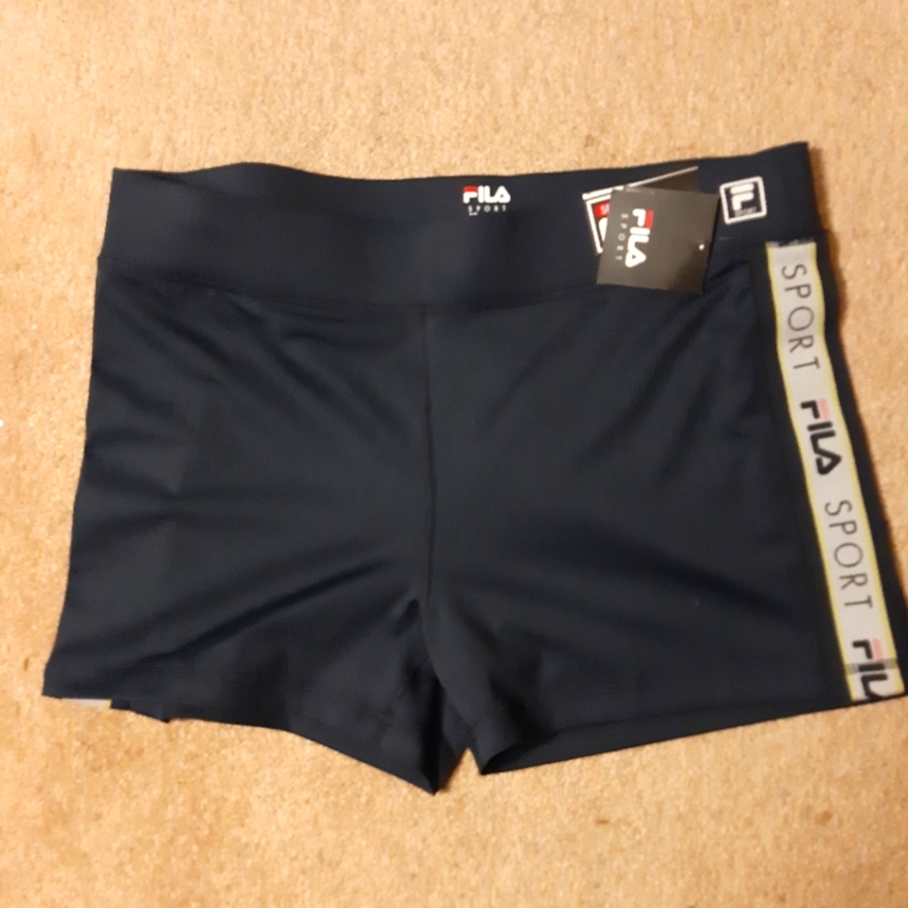 NEW FILA SPANDEX ATHLETIC SHORTS SIZE XL BLUE